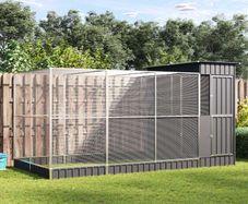 Aviary with Extension Silver 416x203x216 cm Steel