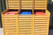 Wheelie Bin Storage  3 Bays - Natural