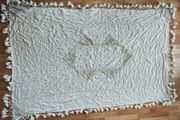 table cover cloth bed throw tapestry Beige white Bohemian Wall Hanging, Hippie Tapestry with Lace Design, Psychedelic Hippie Wall Decoration Ceiling for Bedroom Dorm 200 x 150 cm craft hand made