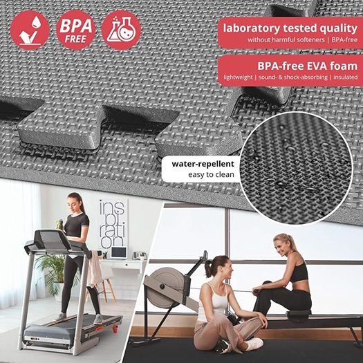 Soft Foam Floor Mat - 18 Pieces Protective Gym Flooring Set, Exercise Mats EVA Puzzle Rubber Tiles, Ground Surface Protection Workout Underlay Matting Sports Pool Home (FREE POSTAGE)