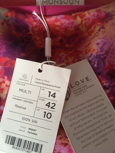 Monsoon L.O.V.E. Collection Silk Midi Dress New