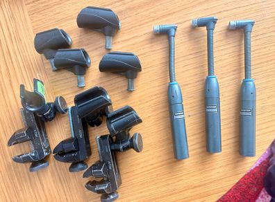 Shure Beta 98AMP X 3 Mic Set With A75M Clamps And Extras