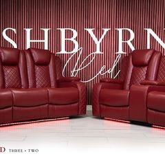 Ashbyrne 3+2 Seater Leather Electric Recliner Sofa Set