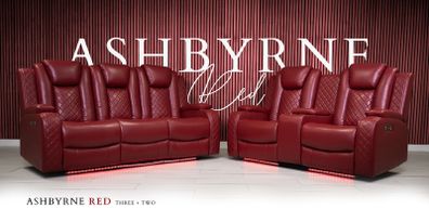 Ashbyrne 3+2 Seater Leather Electric Recliner Sofa Set