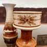 Vintage Set Jersey Pottery Planter Vase and Posy Vase Hand Painted 1970s Image 3