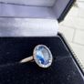 Platinum sapphire & dimond cluster ring Image 3