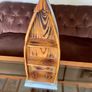 Wooden Boat Wall Shelf Vintage Nautical Decor Rustic Maritime Coastal Display Image 2