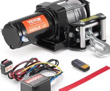 Heavy Duty 4000LB Electric Winch With Wireless & Wired Remote, Waterproof, Steel Cable