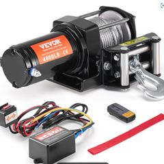 Heavy Duty 4000LB Electric Winch With Wireless & Wired Remote, Waterproof, Steel Cable