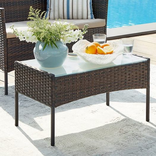 4-Piece Rattan Garden Chair Furniture Set
