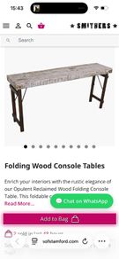 Ex display Smithers of Stanford reclaimed wood rustic foldaway console table