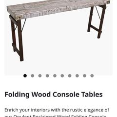 Ex display Smithers of Stanford reclaimed wood rustic foldaway console table