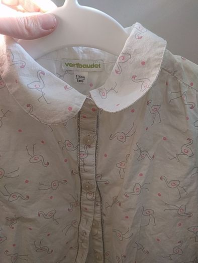 Blouse with flamingo print