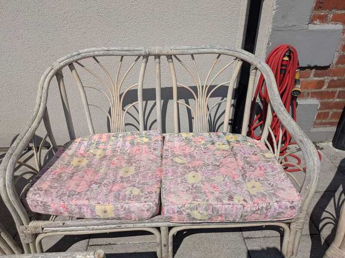 Bamboo garden furniture (table, sofa + chairs)