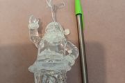 Clear snowy Santa christmas bauble
