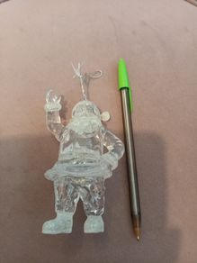 Clear snowy Santa christmas bauble