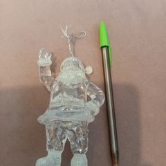 Clear snowy Santa christmas bauble