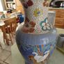 Vintage 20 inches tall hand painted Oriental Asian Large Pottery Vase Image 9