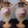 Pair of Edwardian lidded vases. Image 2
