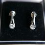 Vintage Sterling Silver 925 CZ Loop Drop Earrings 1,54g Image 4