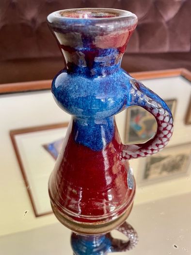 Vintage Glossy Michael Kennedy Sligo Handmade Candle holder with Stylised Handle