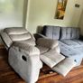 Single Chair Fabric Recliner Sofa Brown Image 2