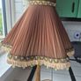 Lamp 1920s Vintage pleated silk shade solid oak base Table lamp Image 9