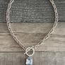 Antique Siiver Plated T-bar Necklace Image 7