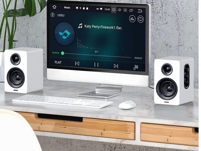 Active Bluetooth 5.0 Bookshelf Speakers 60W Carbon Fiber Speaker Unit Built-in 24bit DAC Dynamic 3D Surround Sound 2.0 Computer PC Monitor Gaming Speakers (FREE POSTAGE)