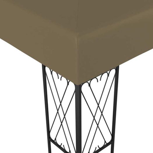 Gazebo with String Lights 3x4 m Taupe Fabric