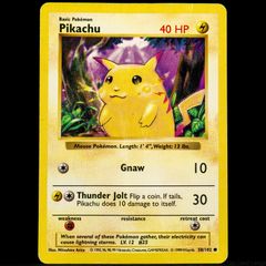 Pikachu Shadowless Yellow Cheeks 58/102 Common WOTC Base Set 1999 Pokemon Card Vintage