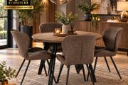 Round dining table and four chairs set