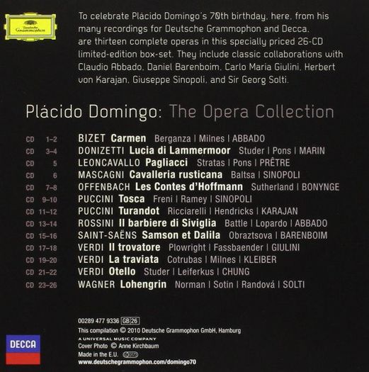 Placido Domingo - The Opera Collection 26Cds