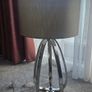 Nickle Table Lamp with Grey Shade Image 2