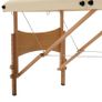 Portable Massage Bed, Foldable Spa Beauty Massage Table with 2 Sections, Carry Bag and Wooden Frame, Cream White Image 7