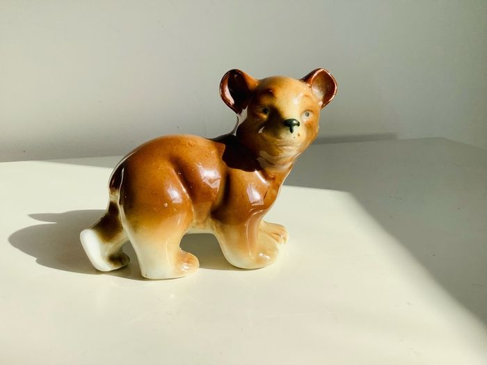 Vintage USSR Lomonosov LFZ Porcelain Bear Cub Figurine Model 7782 Russian Collectible