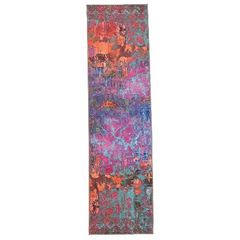 Soft Washable Multicolour Canvas  Blazing  Runner Rug