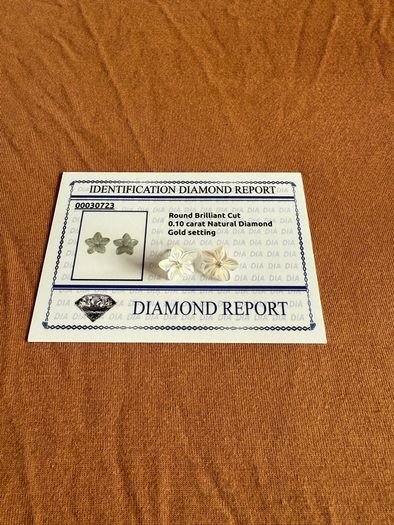 Mother of Pearl snd Natural Diamond Earring