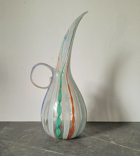 Mid-century italian latticino art glass