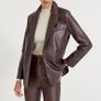 brown leather blazer Image 7