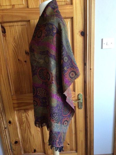 Orange Rust Tones Large Wool Blend Krish Shawl Scarf 70" x22" including postage