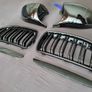 BMW 3 Series E90 E91 Pre-Lci Kidney Grilles & Mirror Covers Set Brand New Image 5