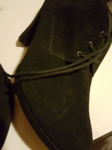 As new black suade ankle boots