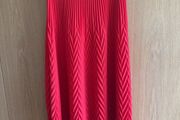 Maje red pleated midi skirt size 2 (UK 10)