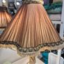 Vintage Midcentury retro antique  silk shade onyx marble Table lamp Image 3