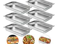 main image for ad 4PCS 13L Gastronorm Pans Steam Table Pans Tray Stainless Steel Food Container for Party BBQ Baking