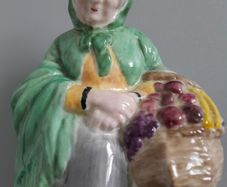 FIGURINE  - Old Lady - Carrying a Basket of Fruit