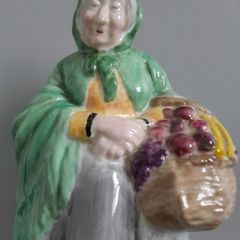 FIGURINE  - Old Lady - Carrying a Basket of Fruit