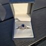 9ct White Gold Sapphire Square Halo Cluster Ring Image 2