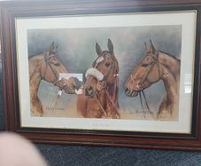 The Three Winter Kings" Framed Horse Racing Print (Hardy Eustace, Moscow Flyer, Kicking King)